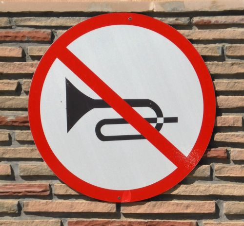 road sign trumpet horn