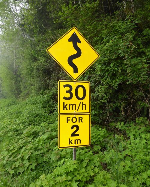 road sign hairpin danger