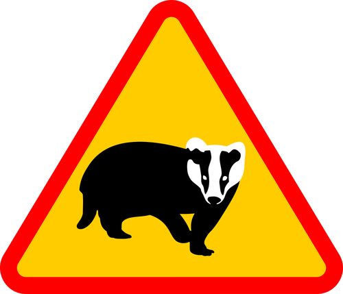 road sign  note  badger