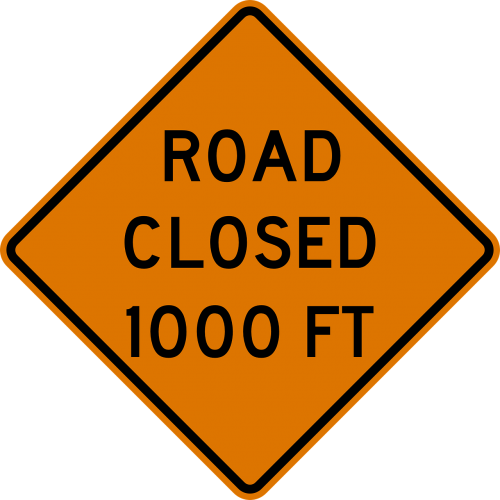 road sign road closed