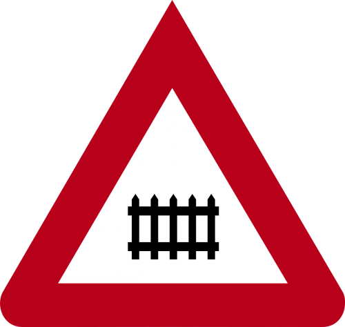 road sign railway crossing germany