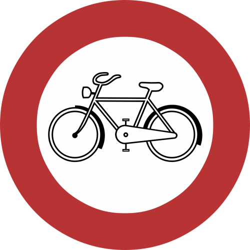 road sign bicycle restriction