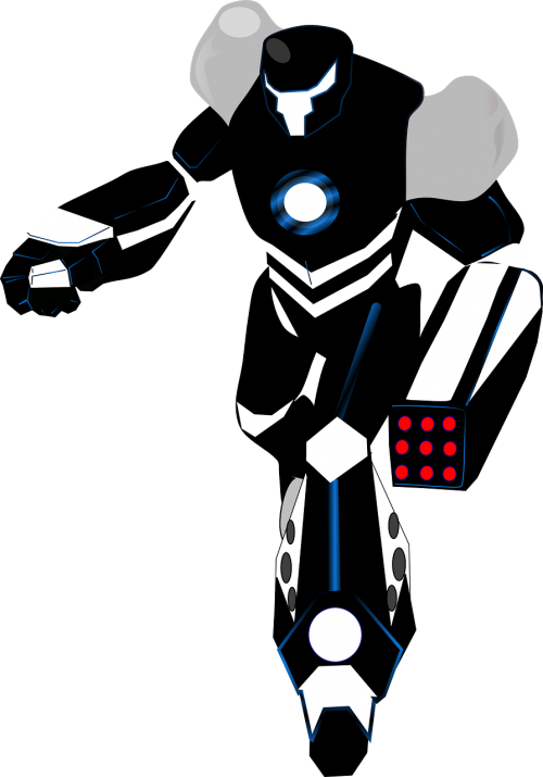 robot black white