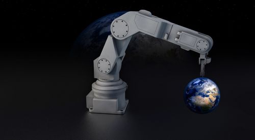 robot robot arm earth