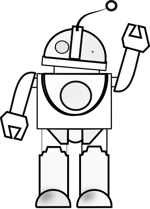 robot waving white