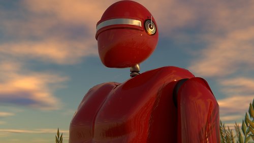 robot  landscape  3d