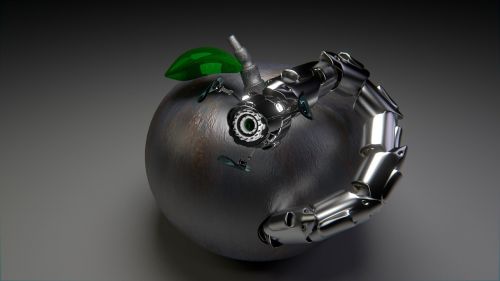 robot worm apple