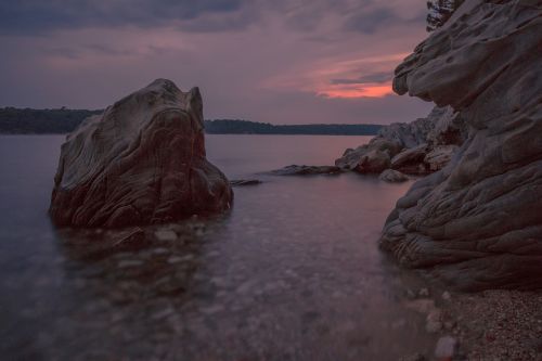 rock croatia sunset