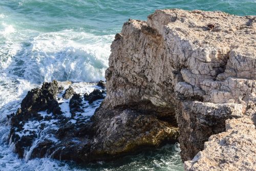 rock rocky coast waves