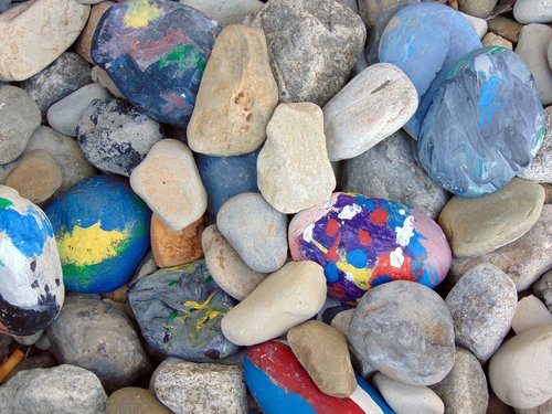 rock  stone  painted
