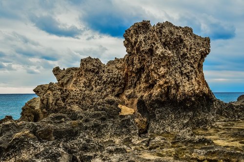 rock  rocky coast  sea