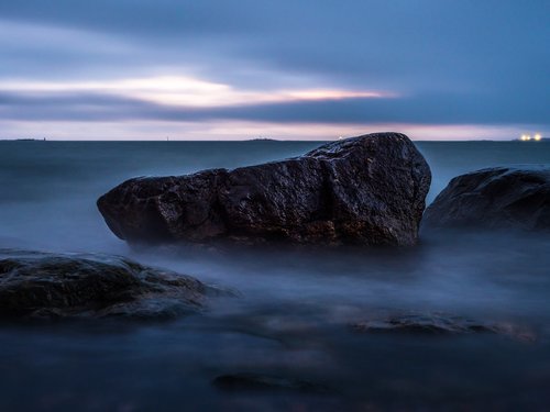 rock  sea  sunset