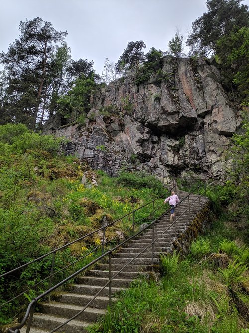rock  cliff  stairs