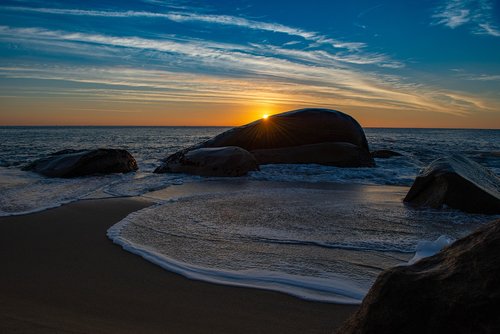 rock  morning  sky