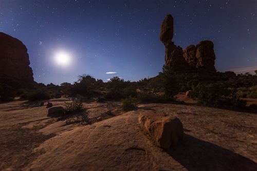 rock desert night