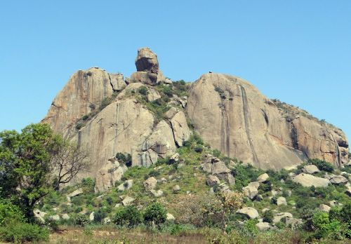 rock formation hillock granite