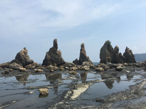 rock formations coast the shore