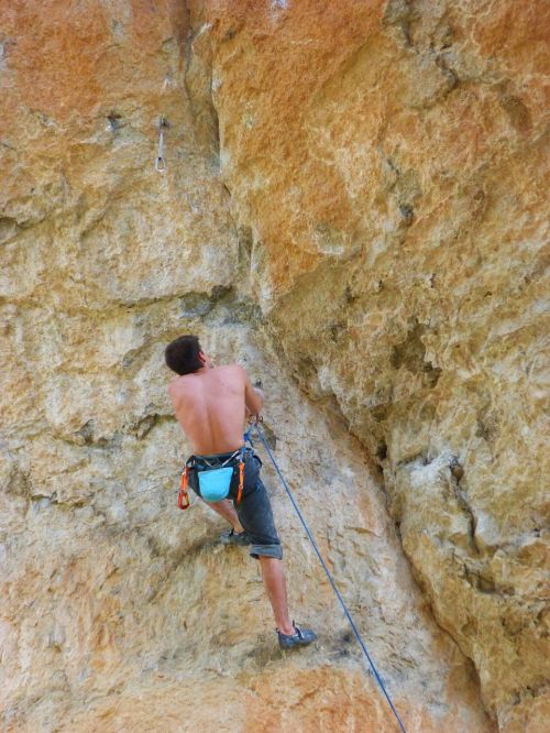 rock wall escalation climber
