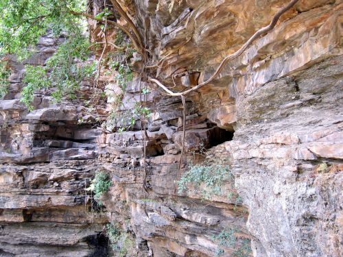 rock wall sandstone erosion