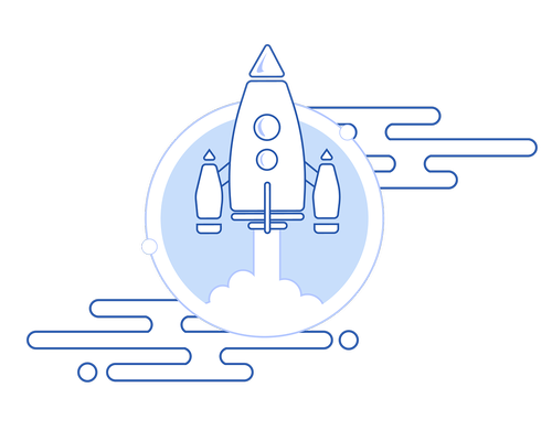 rocket  blue  space