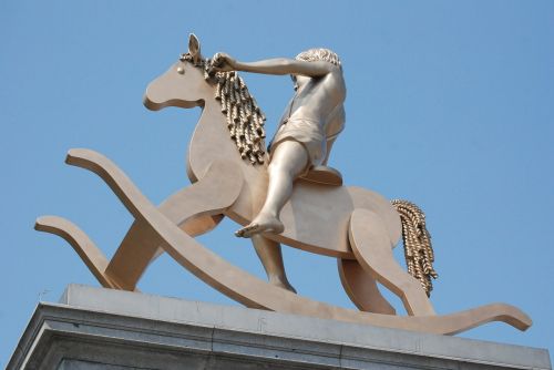 rocking horse child sculpture