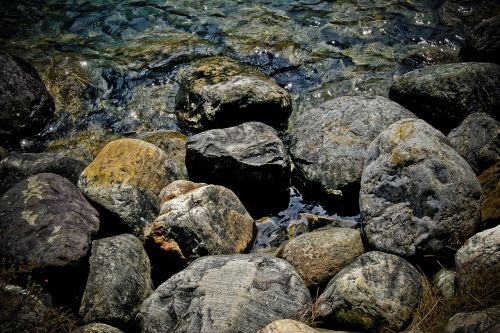 rocks lake water