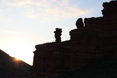 rocks sunset mountain