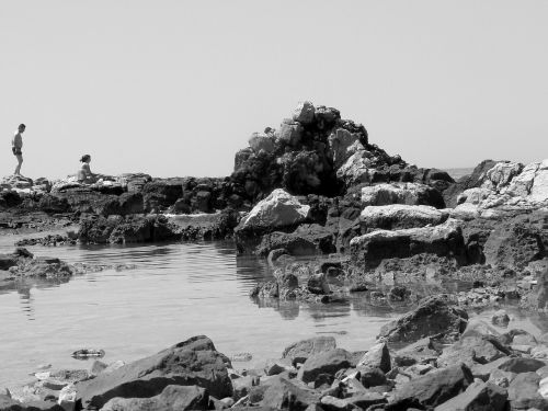 rocks beach ocean