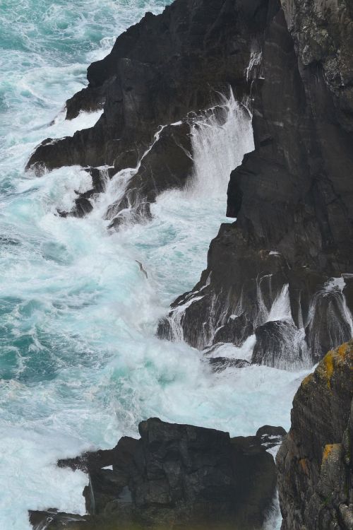 rocks waves ocean