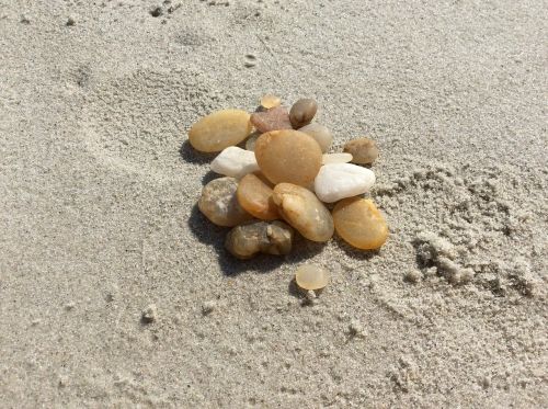 rocks pile beach