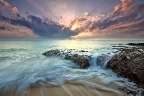 rocks sea water