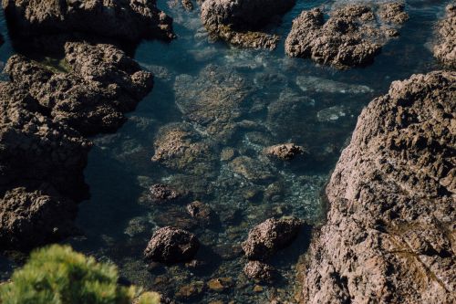 rocks sea water