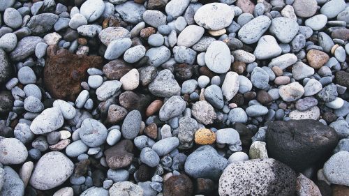 rocks pebbles beach