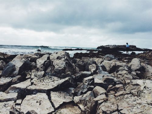 rocks ocean waves