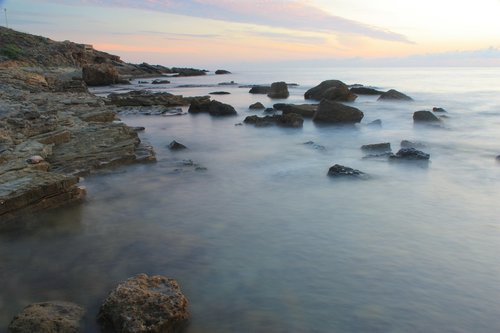 rocks  sunset  alghero