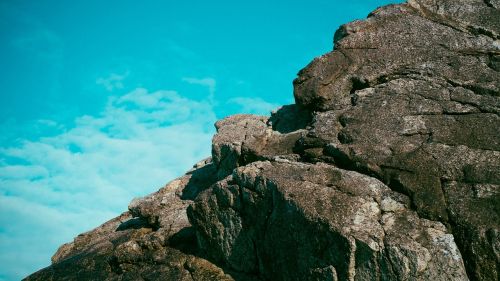 rocks climbing peak