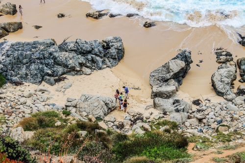 rocks sand beach