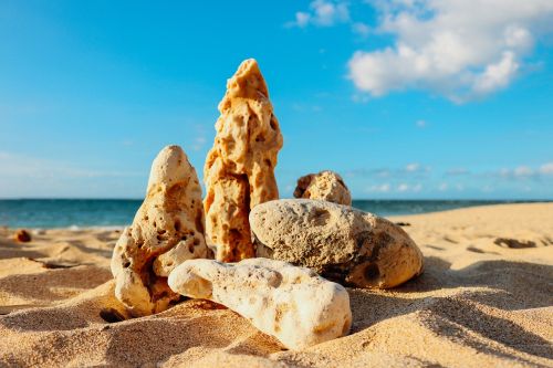 rocks sand beach
