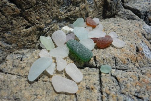 rocks sea glass