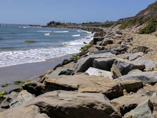 Rocks Along Beach Shore
