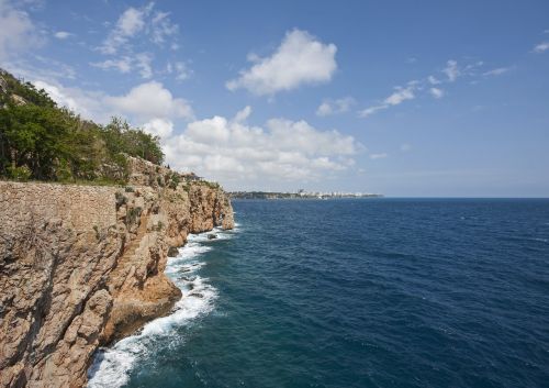 rocky cliff waves