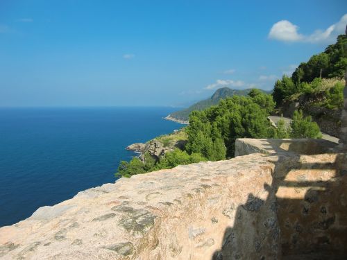 rocky coast blue mediterranean