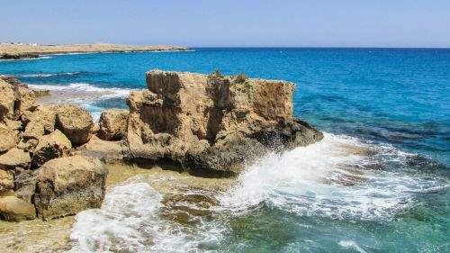 rocky coast rock wave