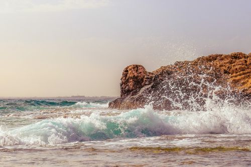 rocky coast waves sea