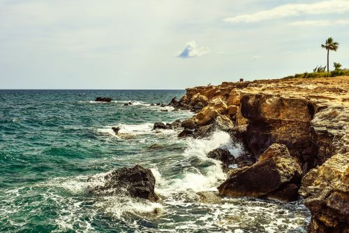 rocky coast waves nature