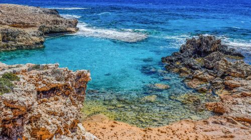 rocky coast lagoon calm