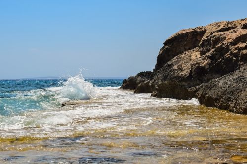 rocky coast sea waves