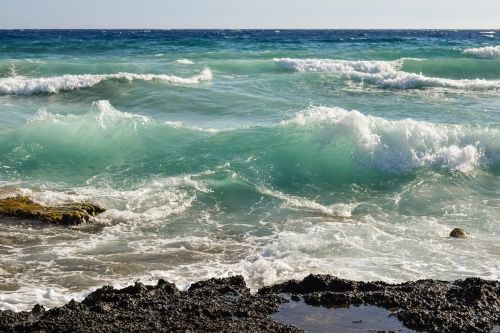 rocky coast wave sea