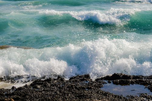 rocky coast wave sea