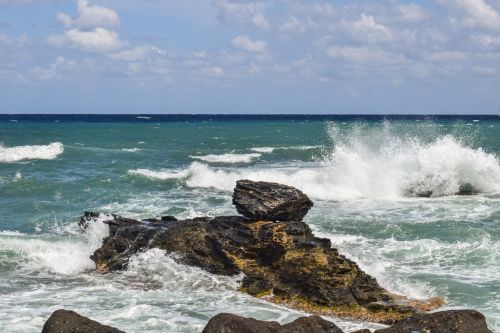 rocky coast waves sea